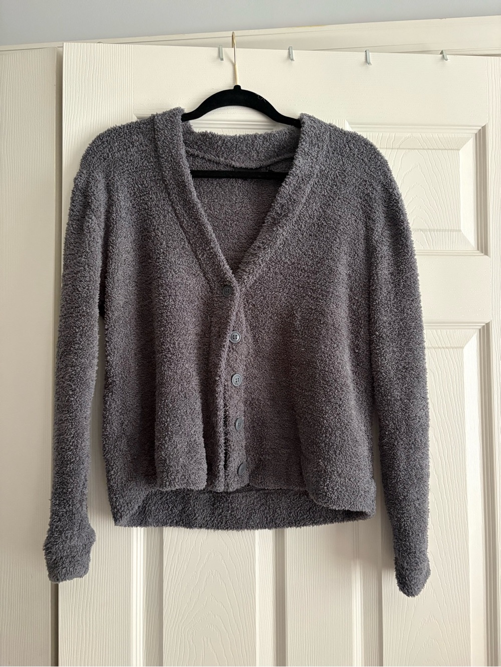 Out from under Urban Outfitters Plush V-Neck Cardigan Sweater - Charcoal Gray